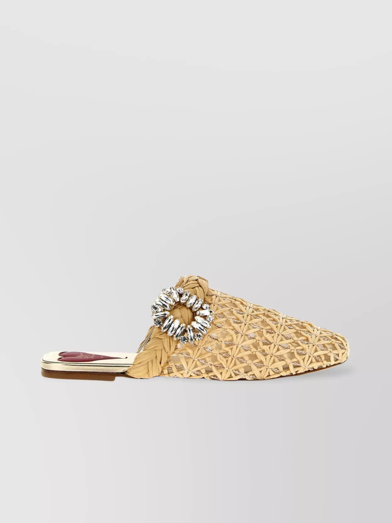 Roger Vivier Buckle Embellished Flat Sole Pointed Toe Mules