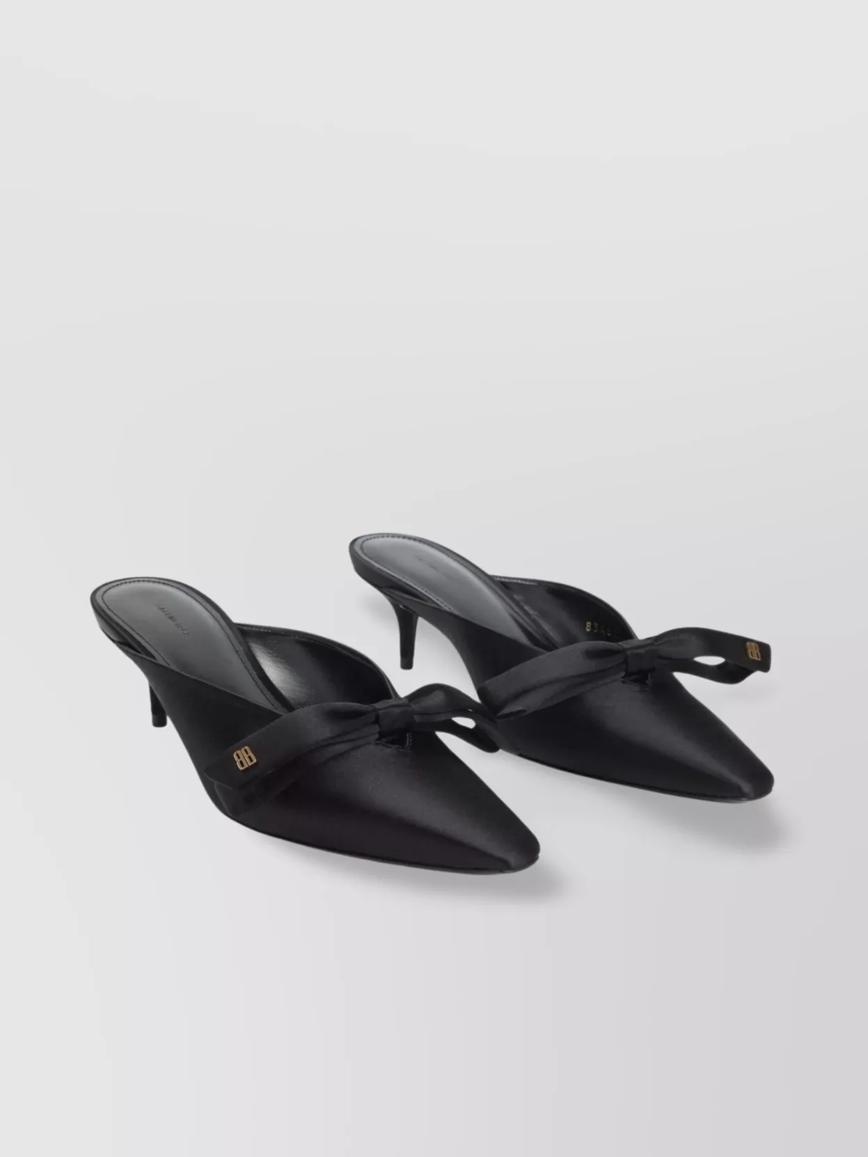 Balenciaga Satin Vamp Stiletto Heel Mules