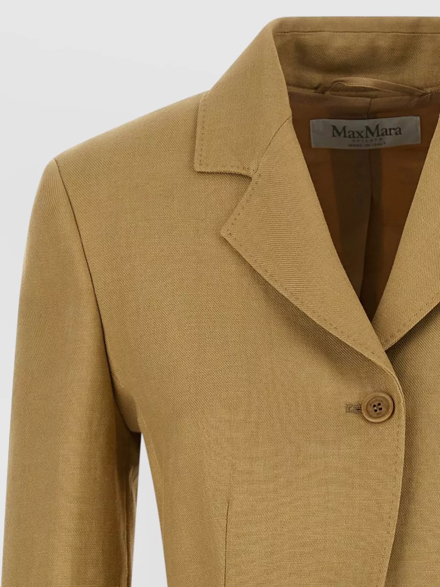 Max Mara Linen Cropped Single-Breasted Blazer