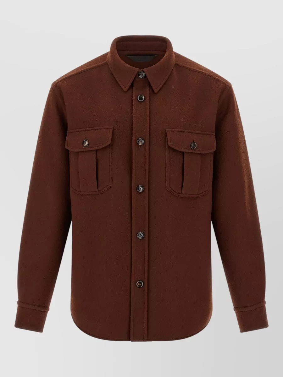 Brioni Wool Cashmere Overshirt Jacket