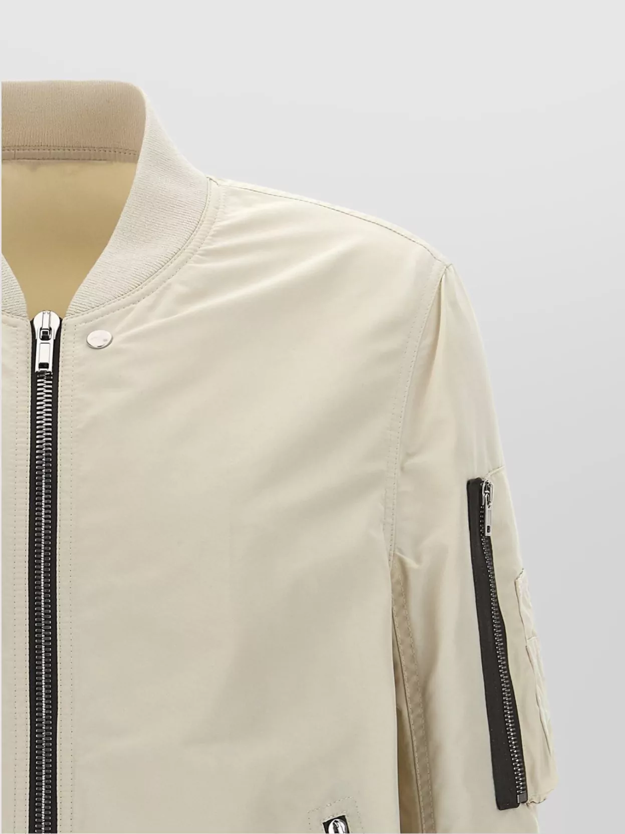Rick Owens "Sky" Aviator Jacket With Ribbed Accents