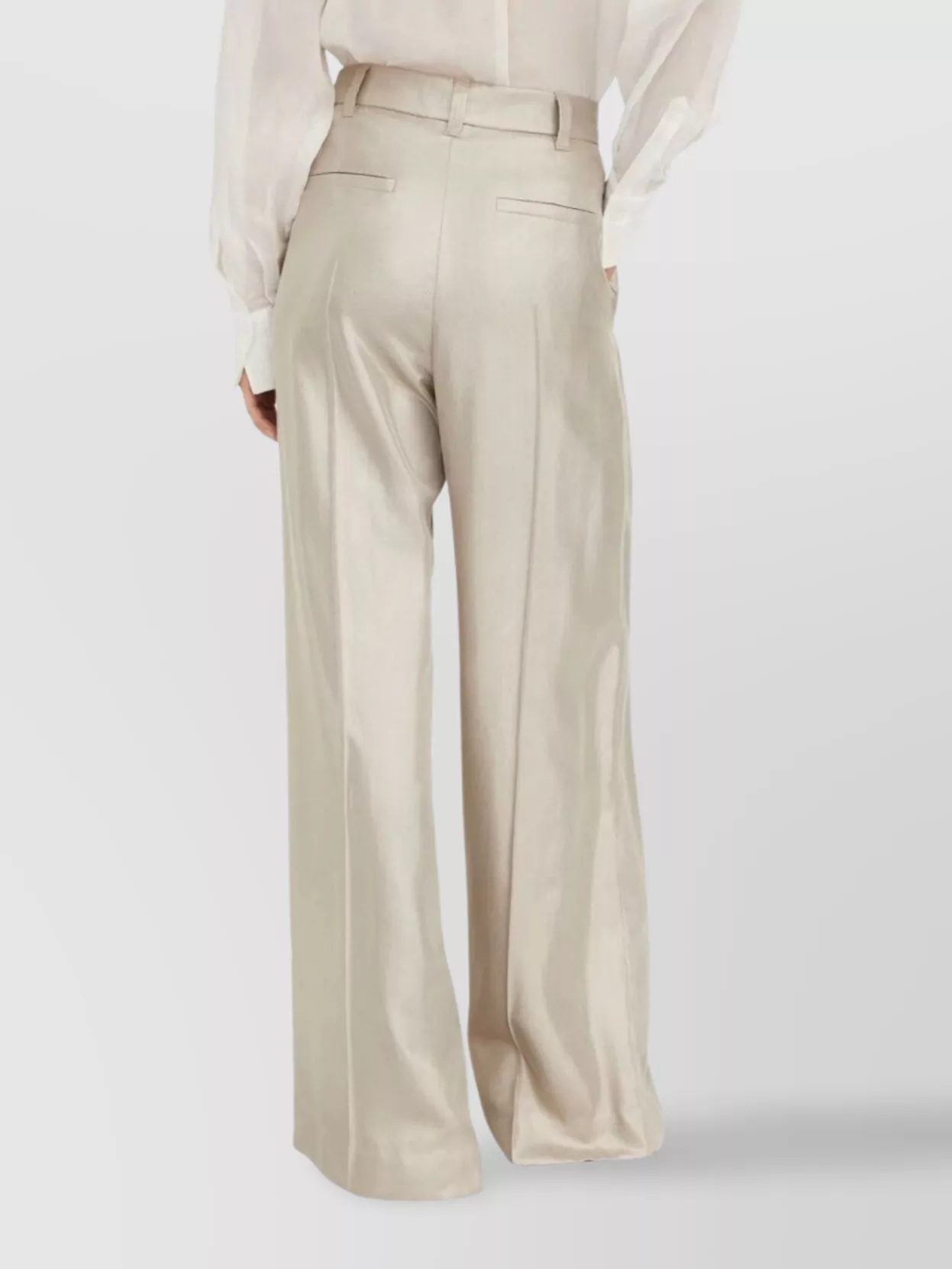 Brunello Cucinelli Trousers High-rise Waist Pleated Wide-leg Silhouette In Neutral