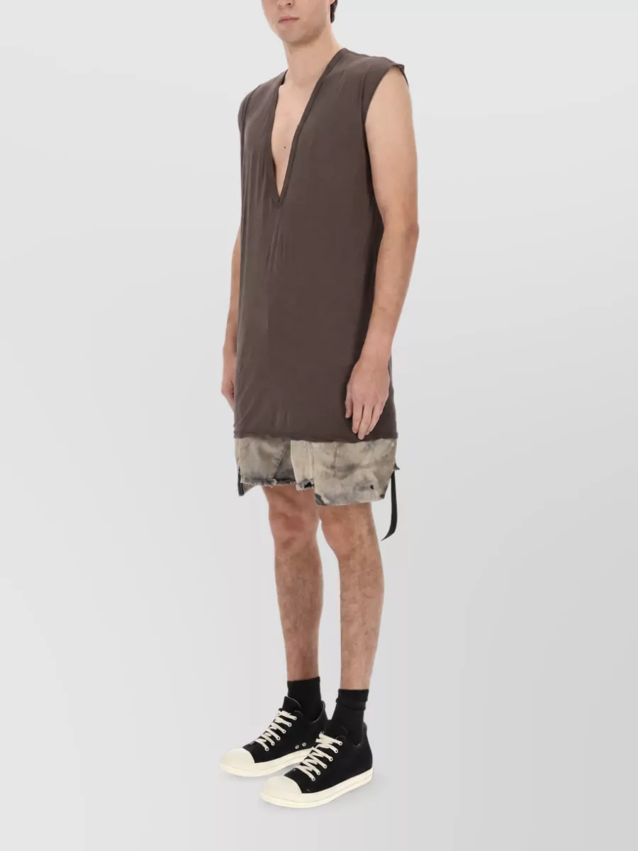 Rick Owens Drkshdw Dylan T Side Tie Sleeveless V Neck Top