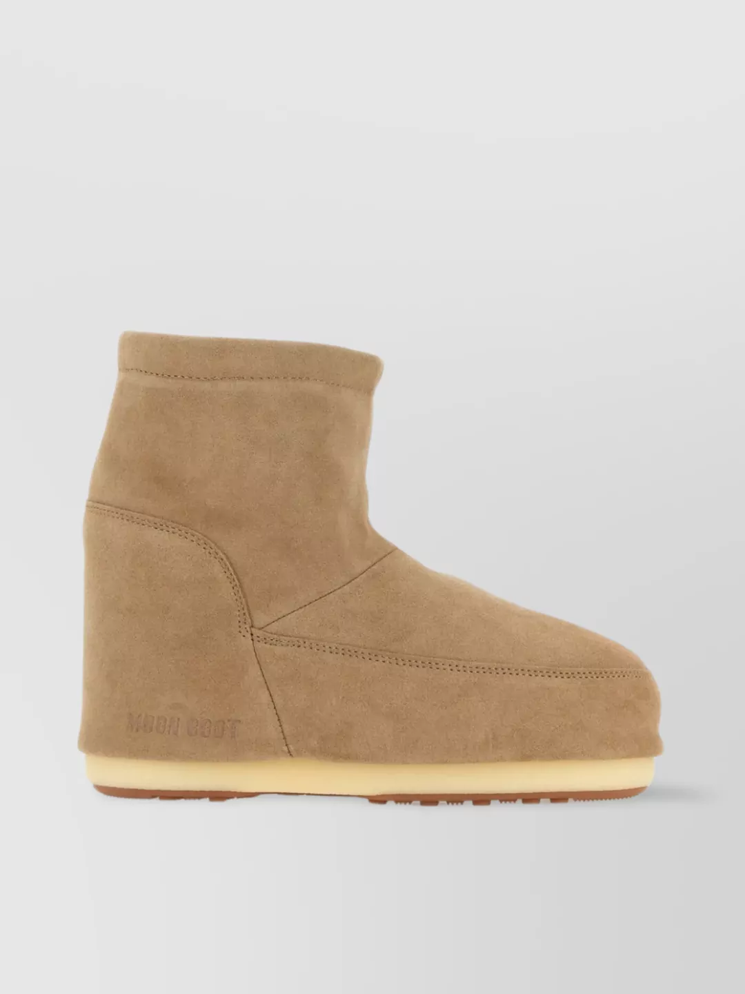 Shop Moon Boot Low Ankle Boots With Iconic Embossed Logo In Beige