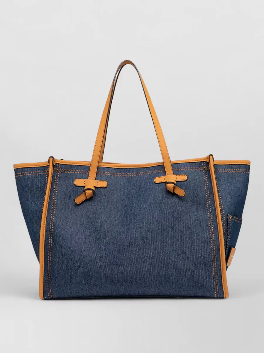 Gianni Chiarini Marcella Denim Tote Bag Leather Trim