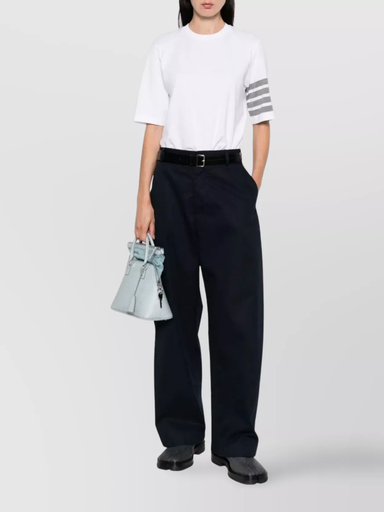 Thom Browne Short sleeve t-shirt featuring striped sleeves
