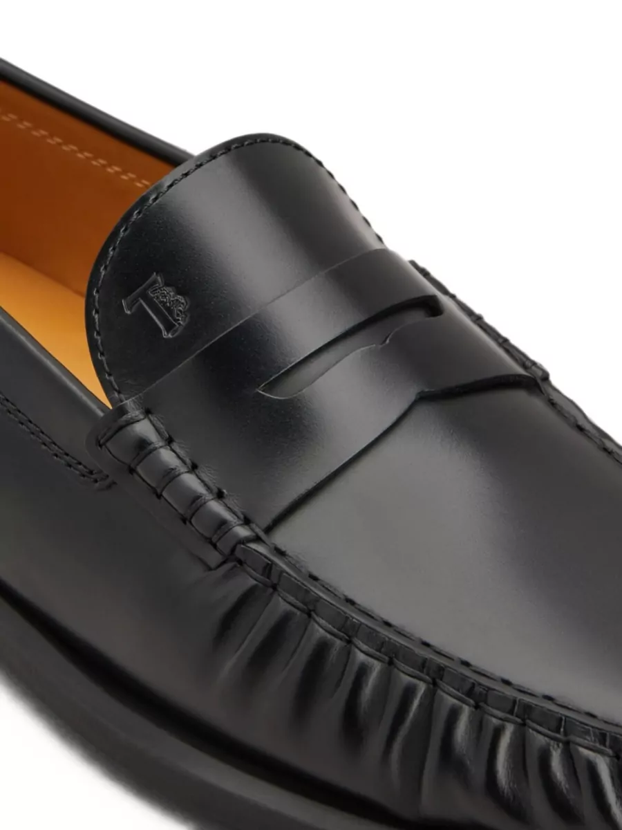 Tod's Leather Gathered Penny Loafers