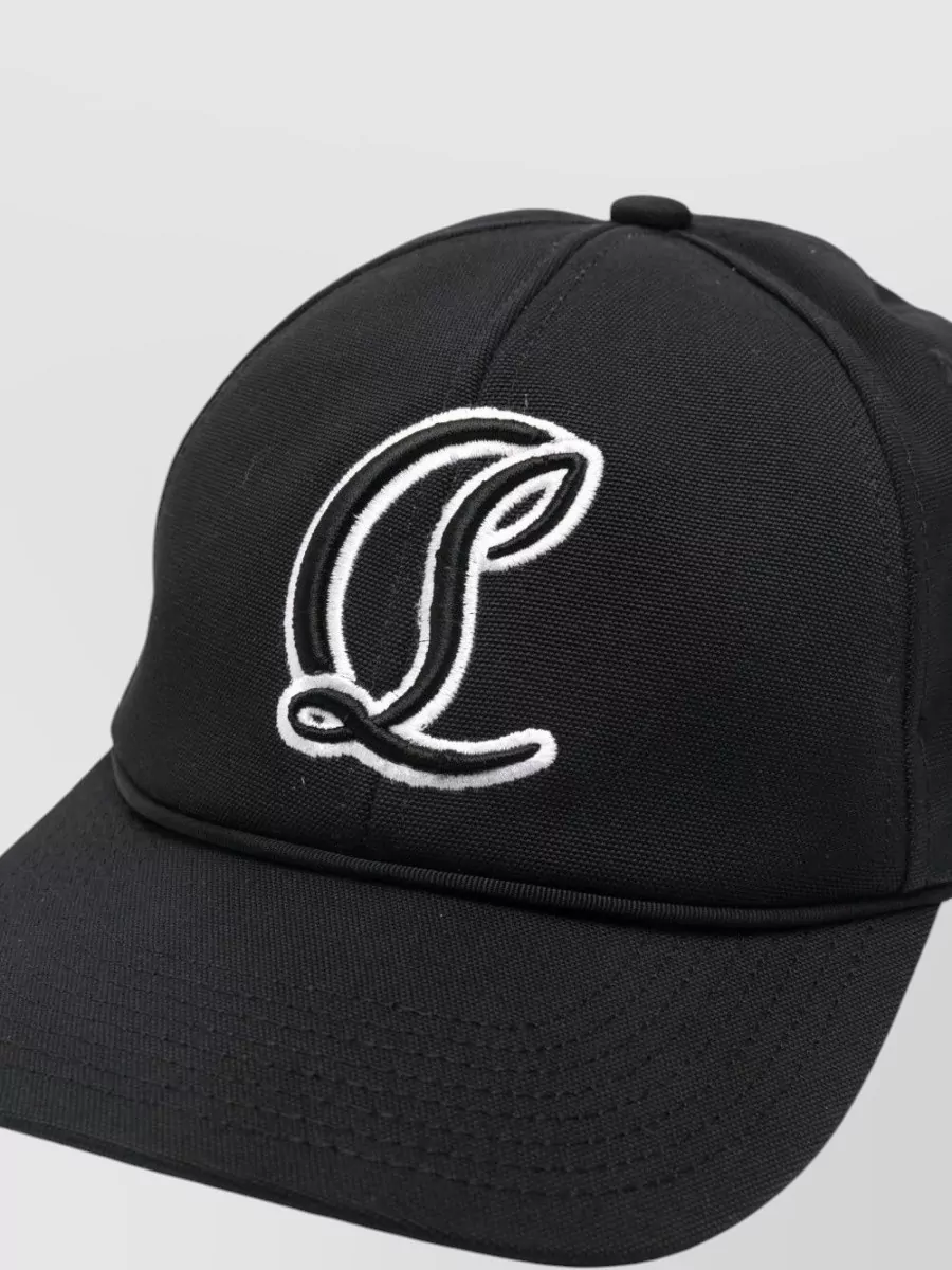 Christian Louboutin Canvas Baseball Cap Featuring Curved Brim