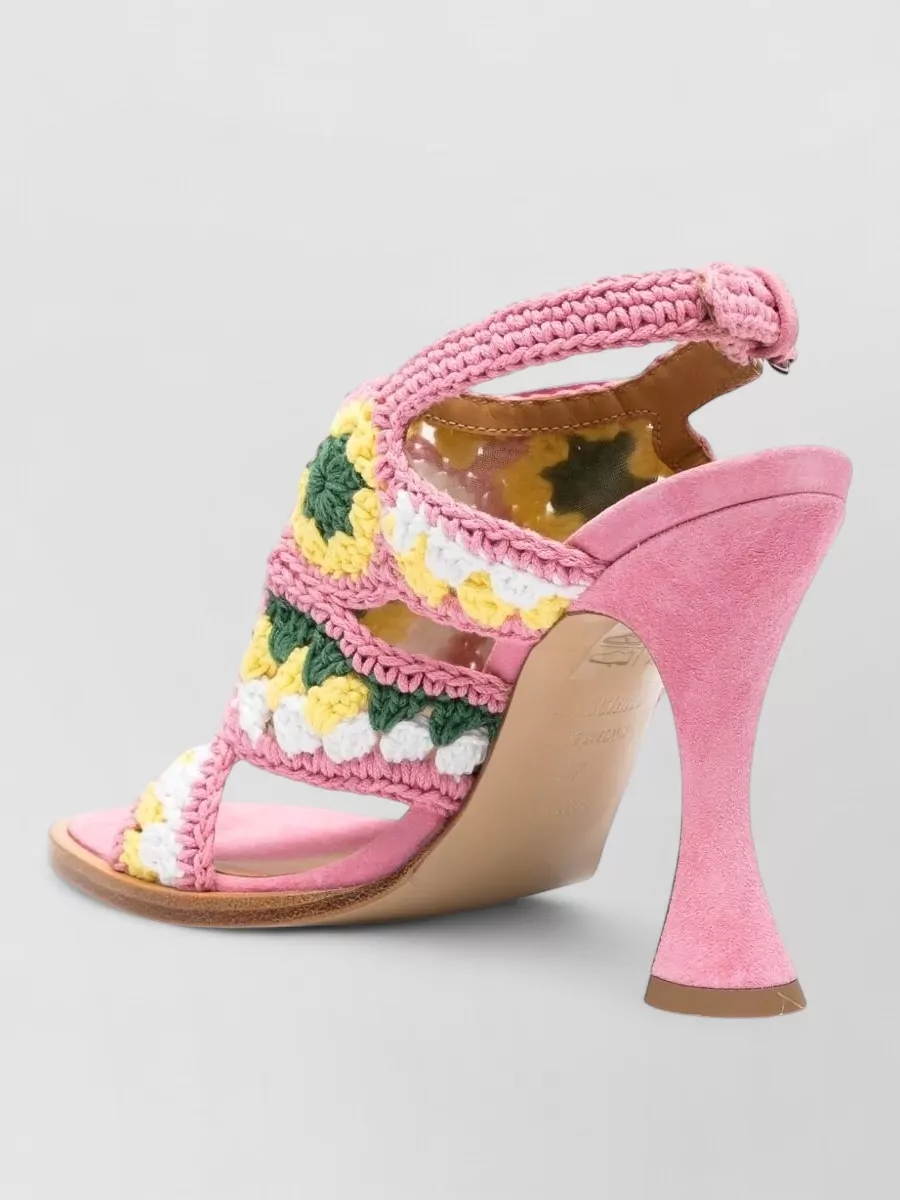 Moschino Crochet Knit Slingback Sandals