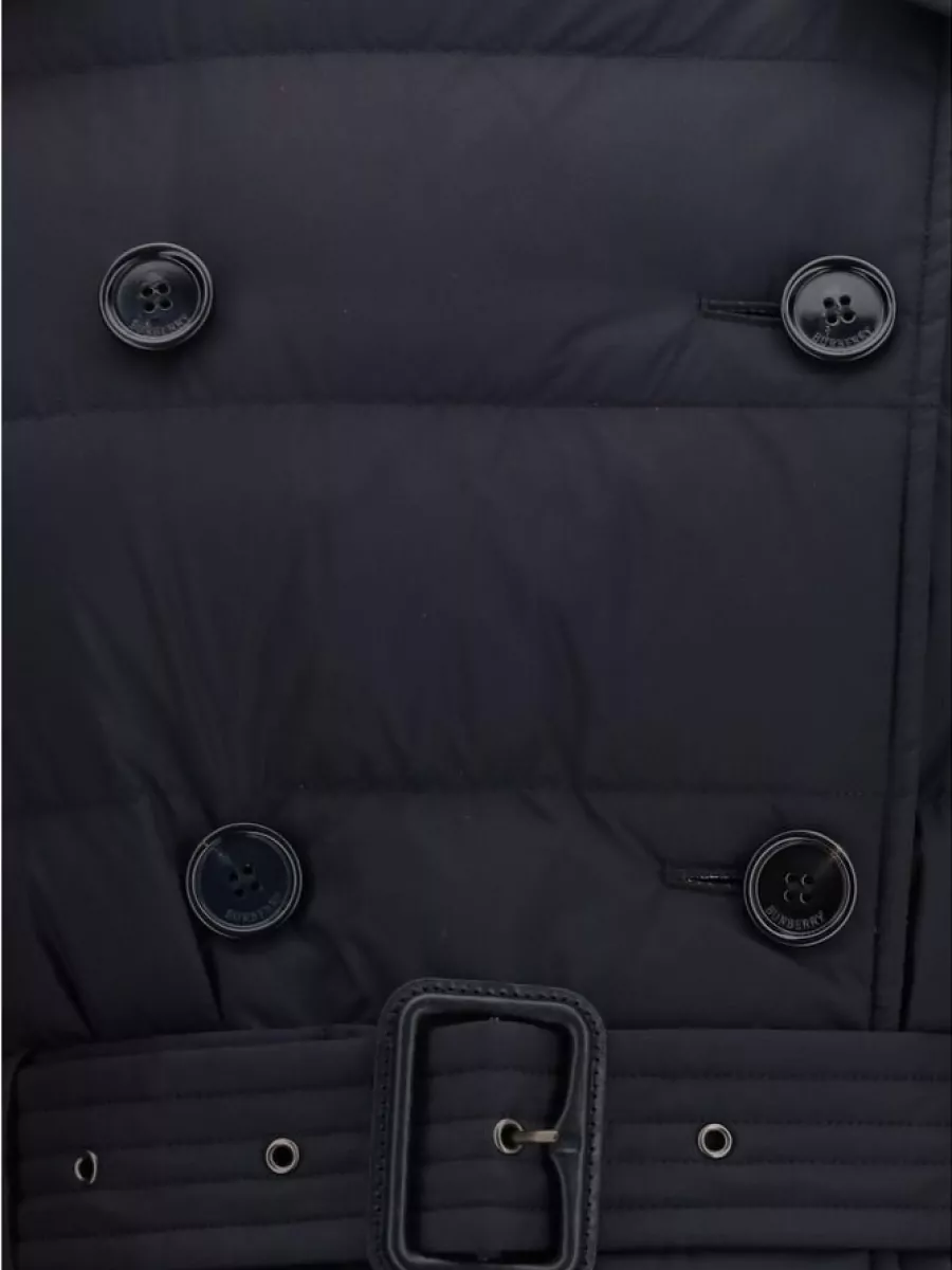 Burberry Nylon mid-length double-breasted down coat