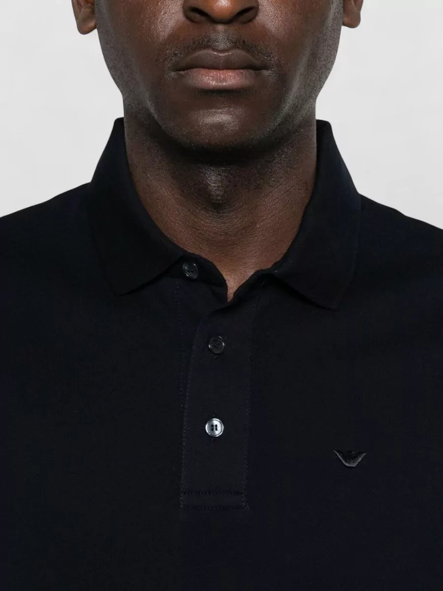 Emporio Armani Cotton Polo Shirt Logo Detail Collar