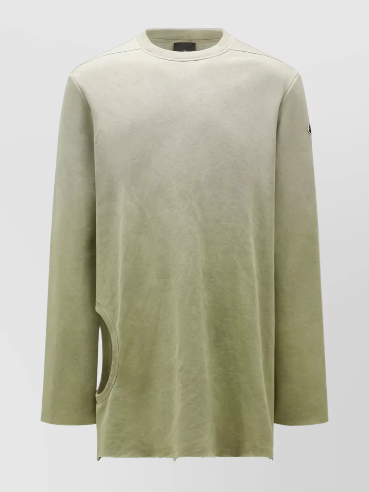 Shop Moncler Cotton Fleece Boatneck Sweater With Oversized Fit In Green