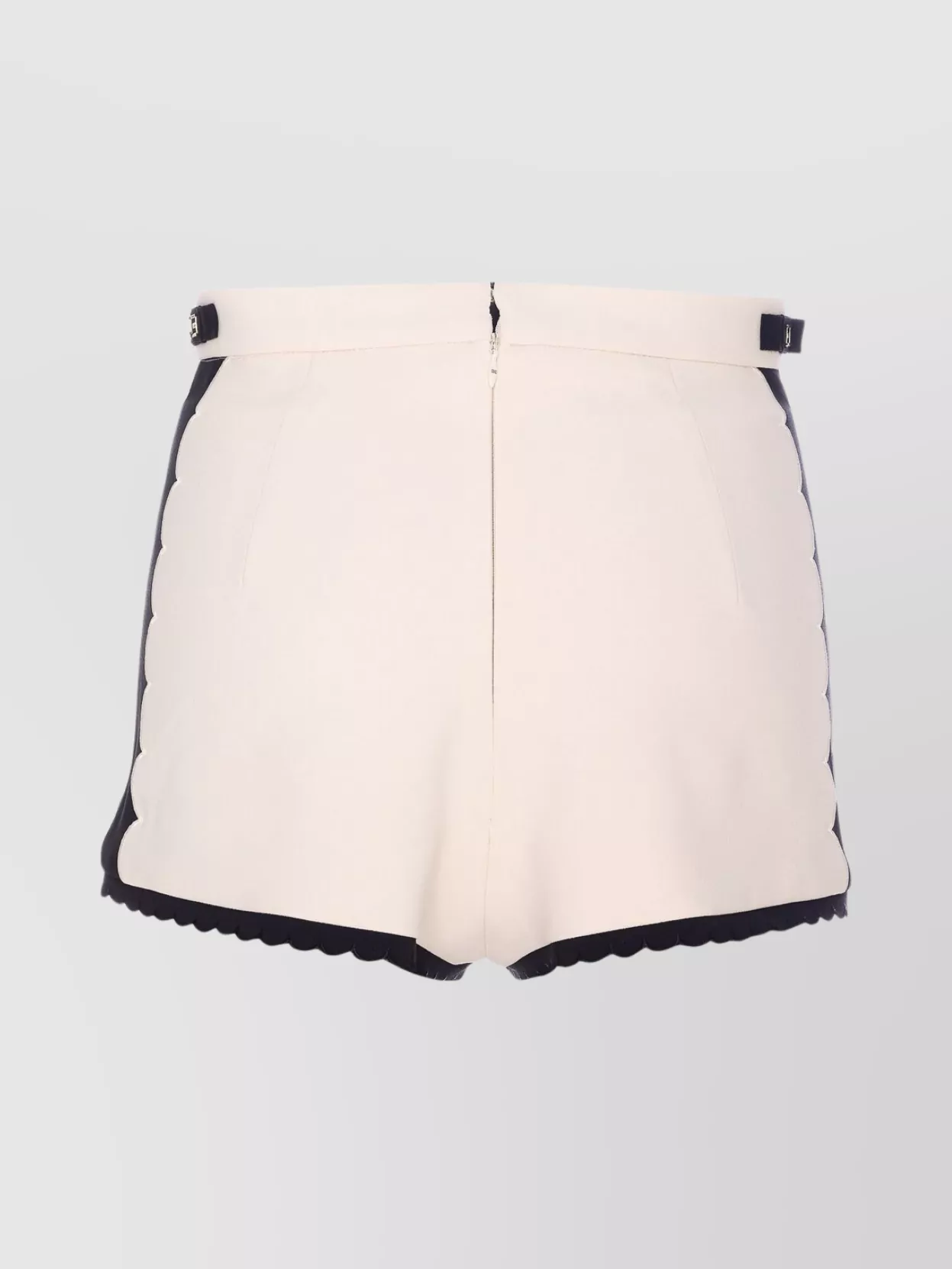 Elisabetta Franchi High Waist Scalloped Hem Shorts With Contrast Trim