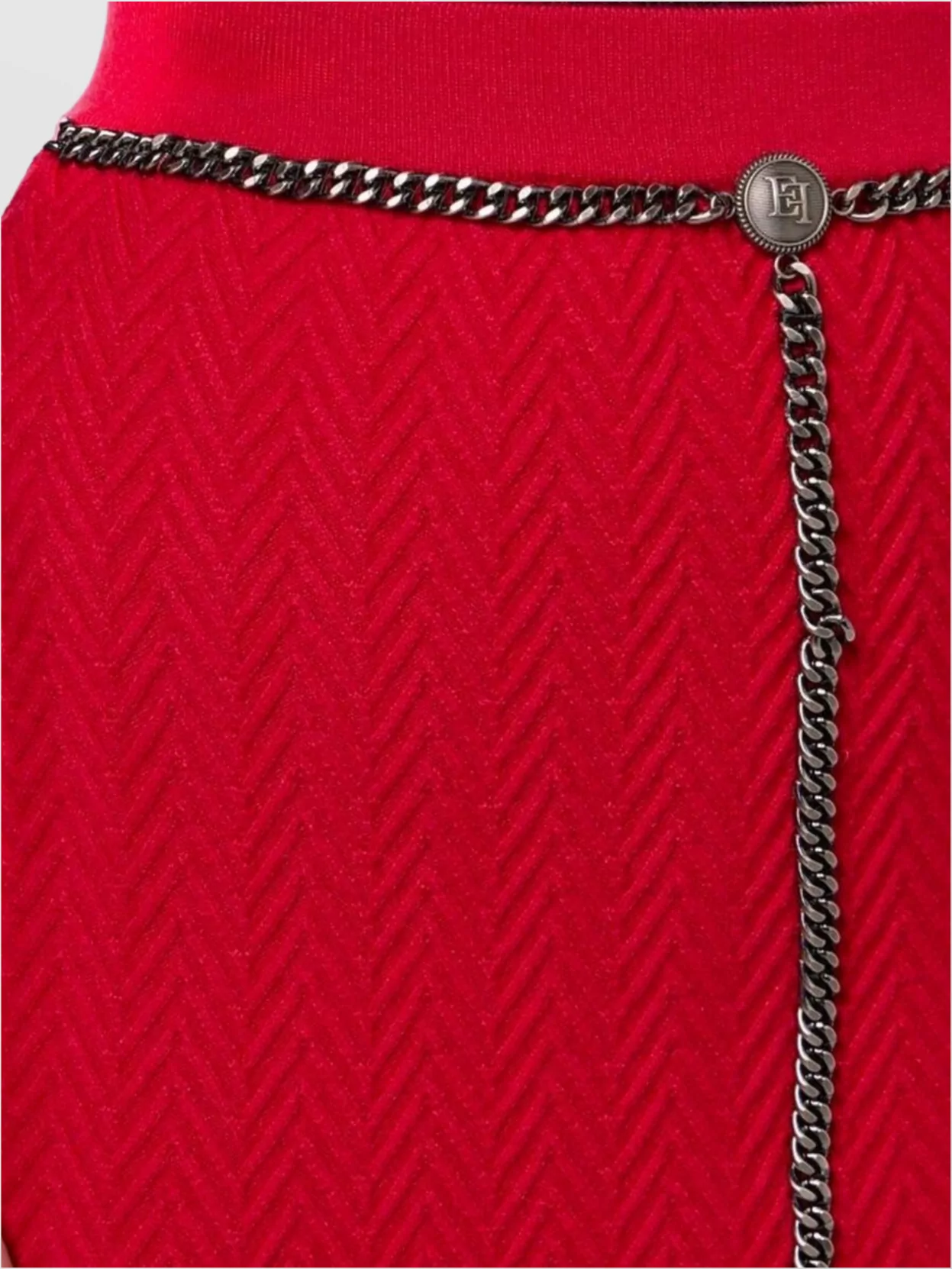 Elisabetta Franchi Chain Chevron High Waist Knee-Length Skirts