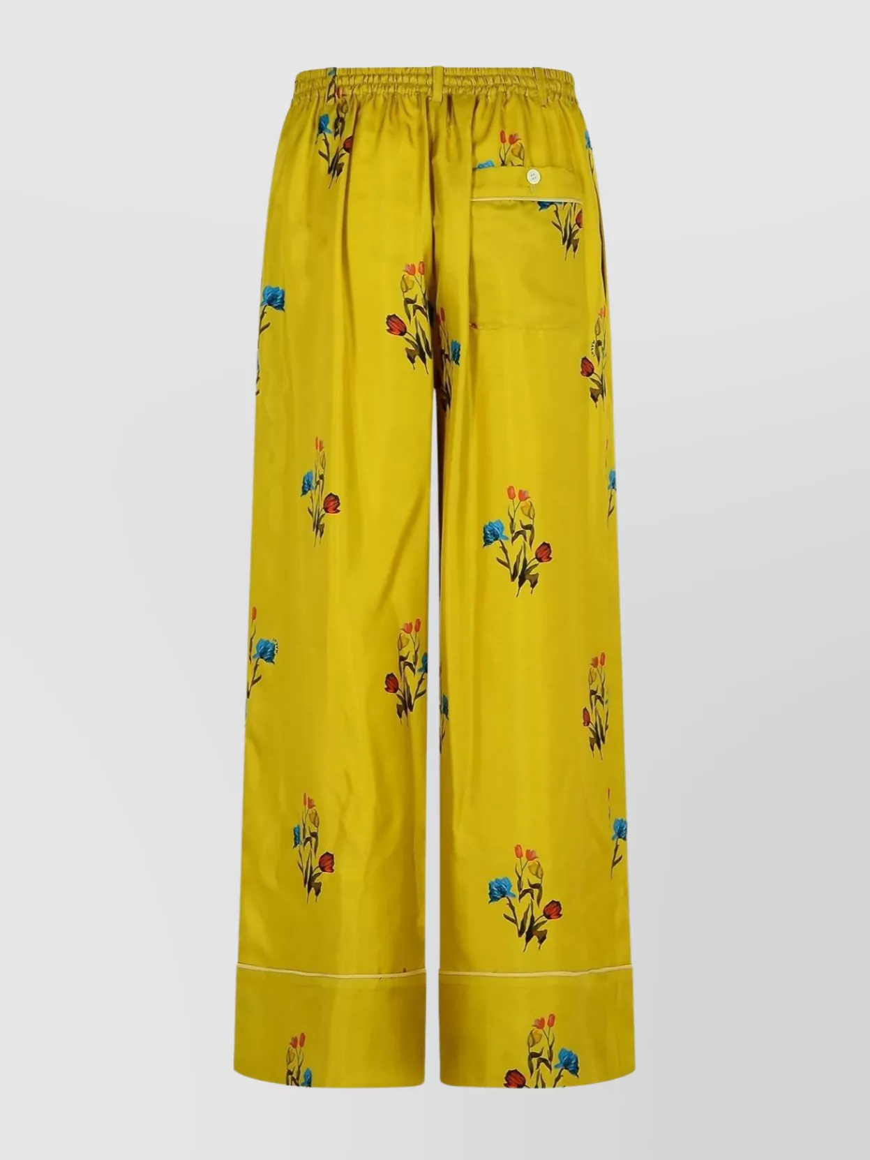 Marni Floral-print Elastic-waistband Straight Trousers In Yellow