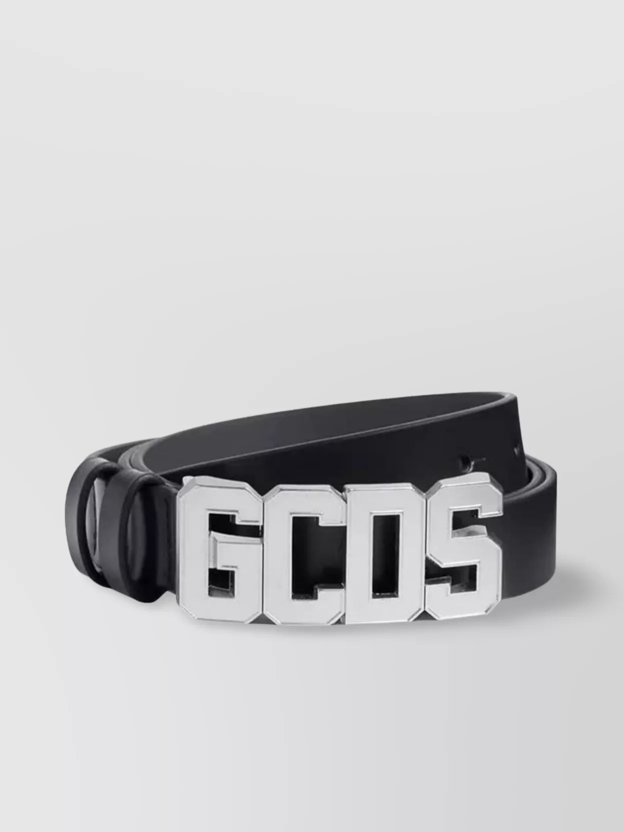 Gcds Logo Leather Belt With Adjustable Length And Loops