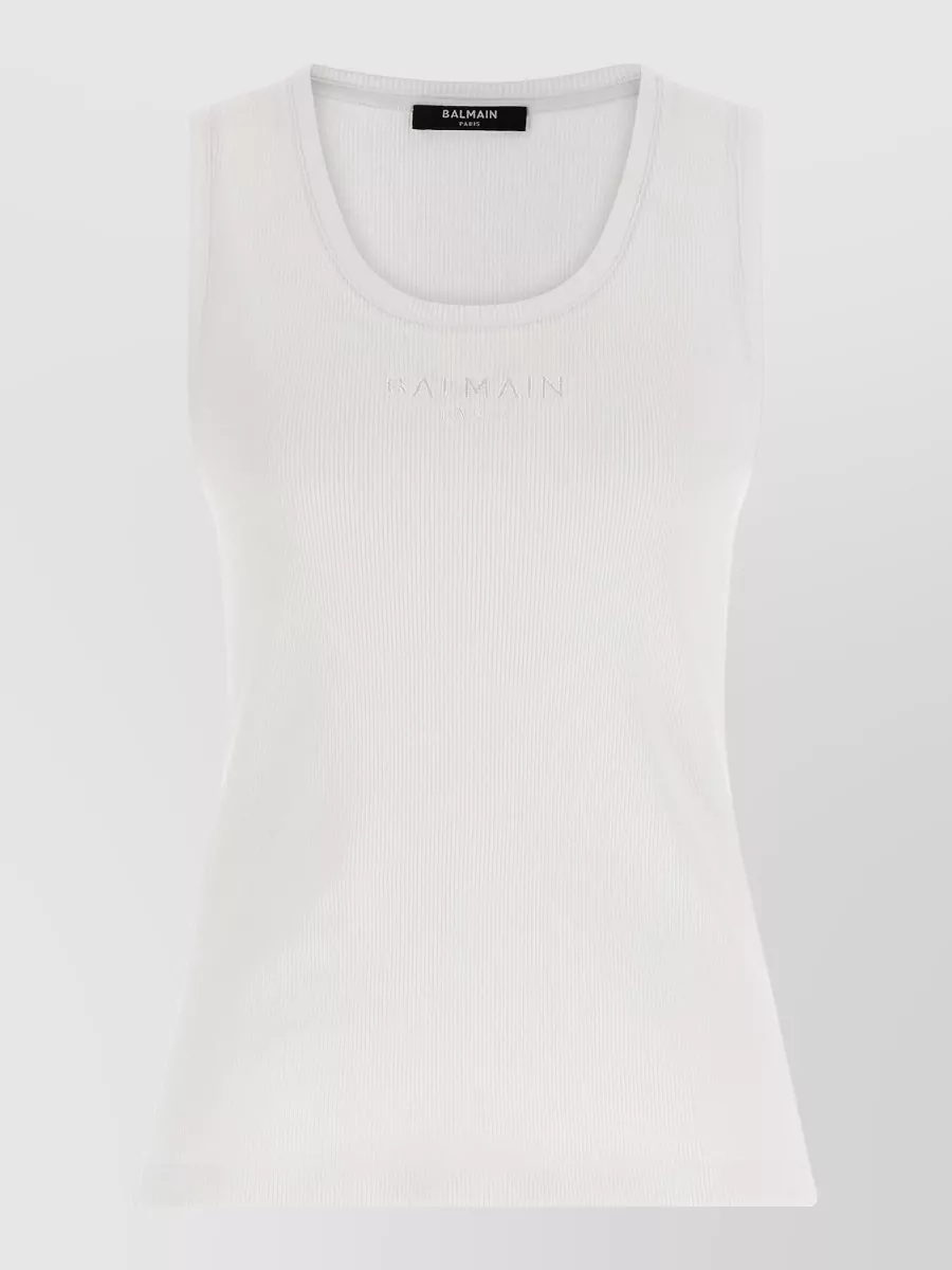 Balmain Ribbed Cotton Tank Top