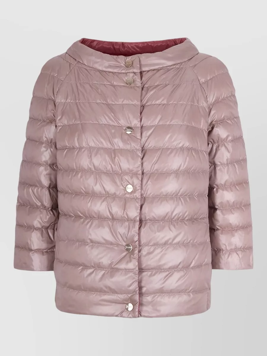 Herno Puffer Coat Three Quarter Sleeves High Collar