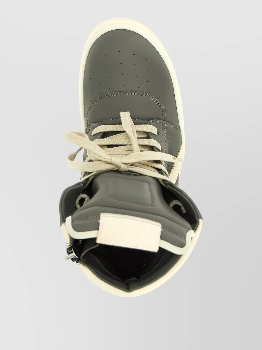 Rick Owens Geobasket High Top Sneakers Contrast Panels