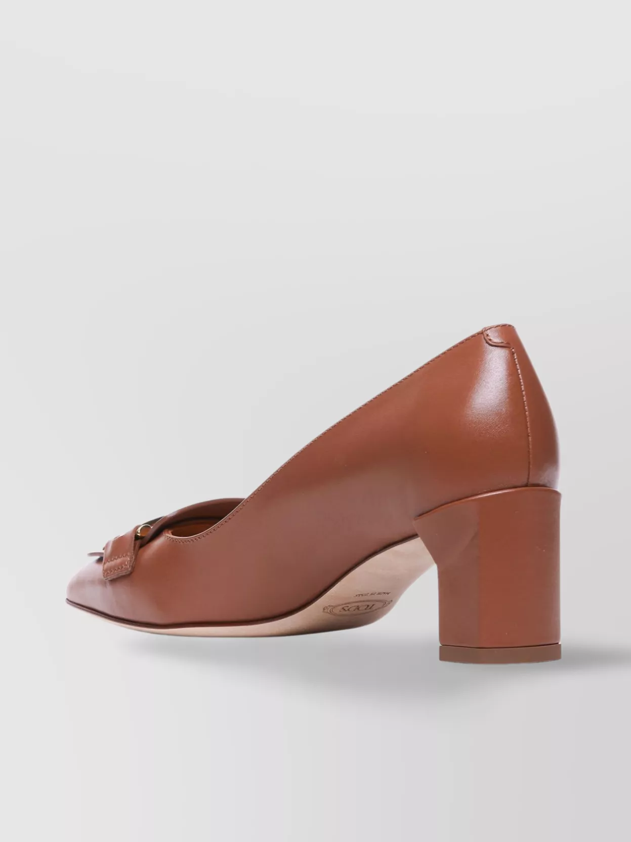 Tod's Chunky Heel Loafers Buckle Detail