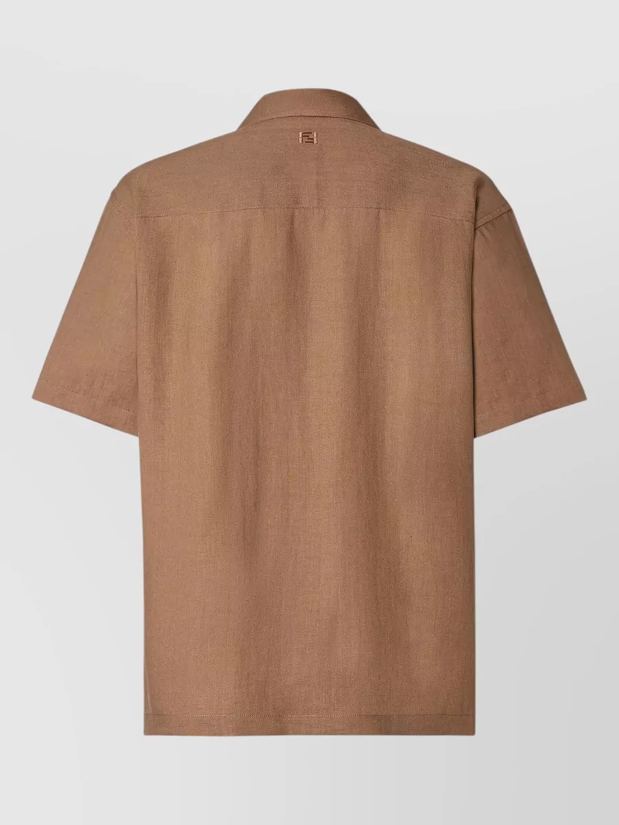 Fendi Linen Short-Sleeve Bowling Shirt