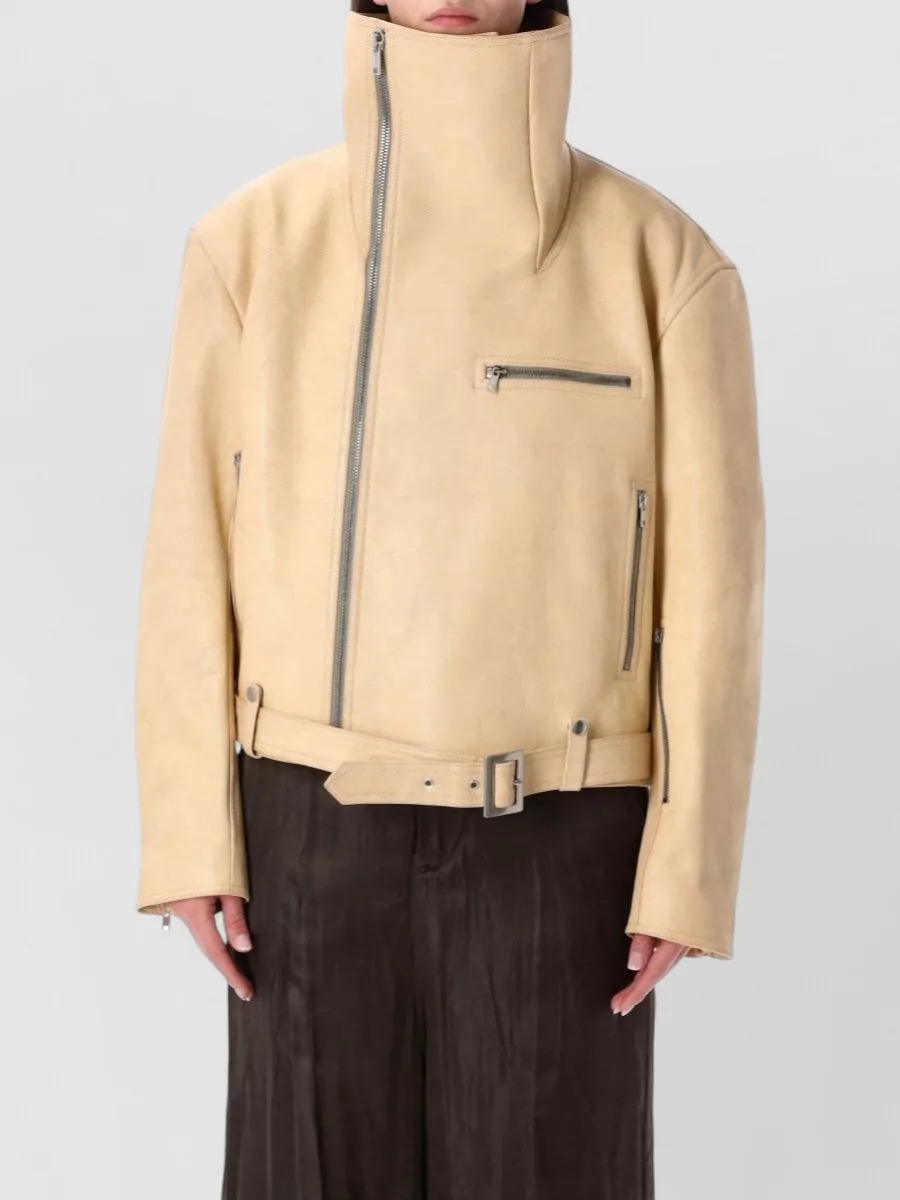 Rick Owens leather oversized biker jacket