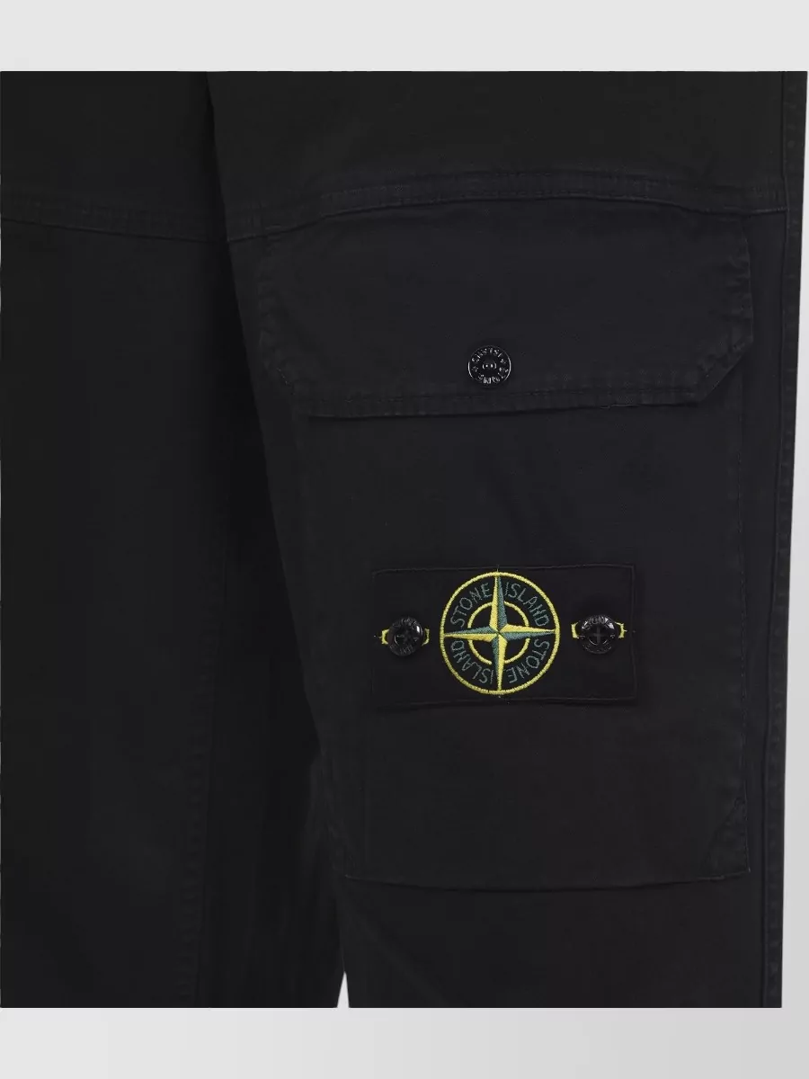 Stone Island Trousers Belt Loops Buttoned Flap Pocket Cuffs