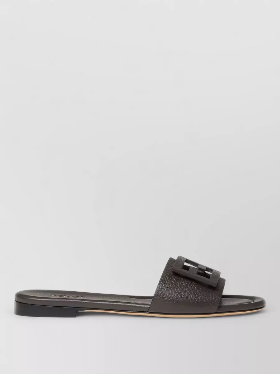 Fendi Leather Baguette Slides