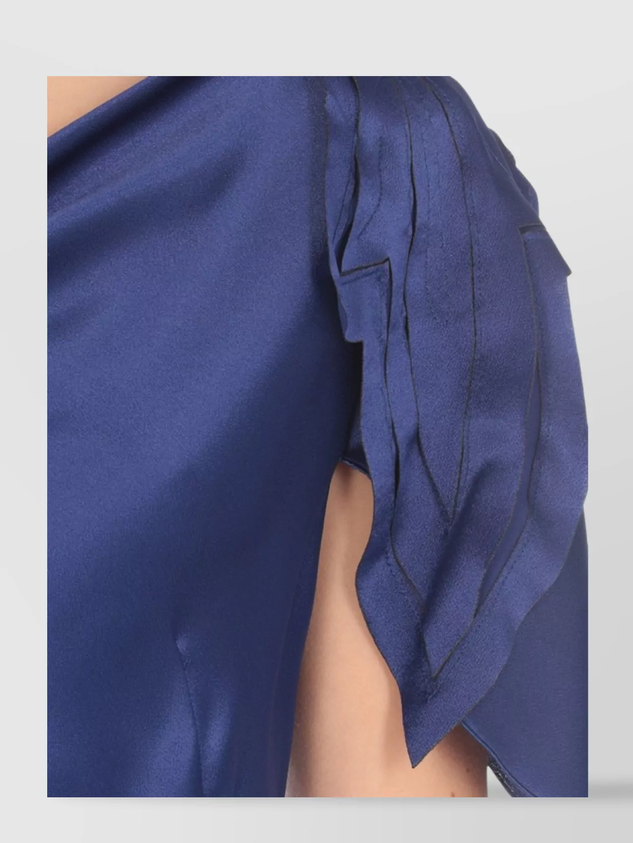 Alberta Ferretti Draped Silk Blend V-Neck Dress