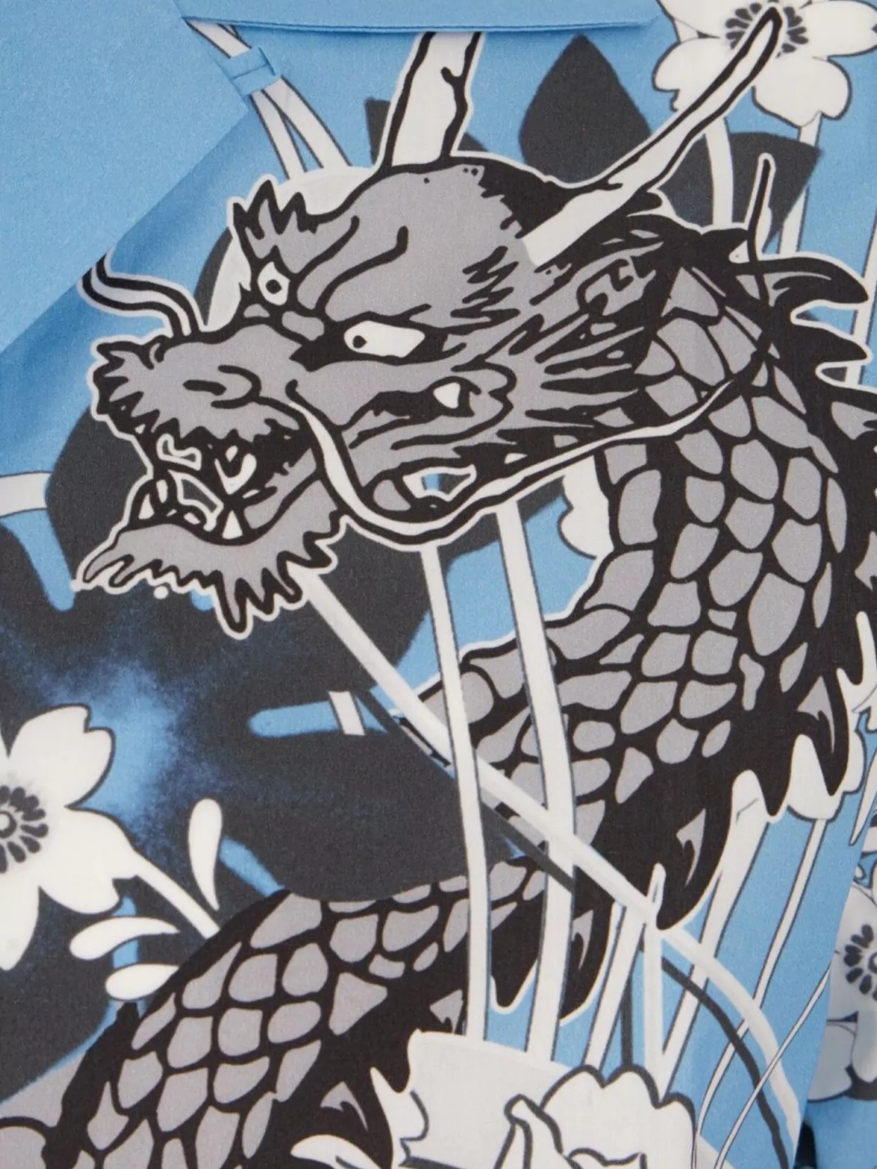 Amiri Cotton Shirt With Dragon Print And Camp Collar