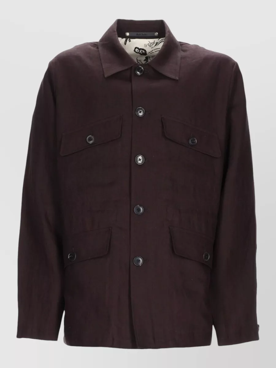 Paul Smith linen single-breasted coat