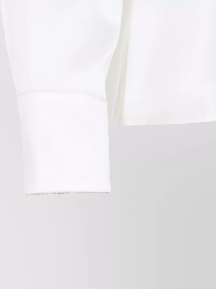 Peserico Silk Satin Long-Sleeve Blouse