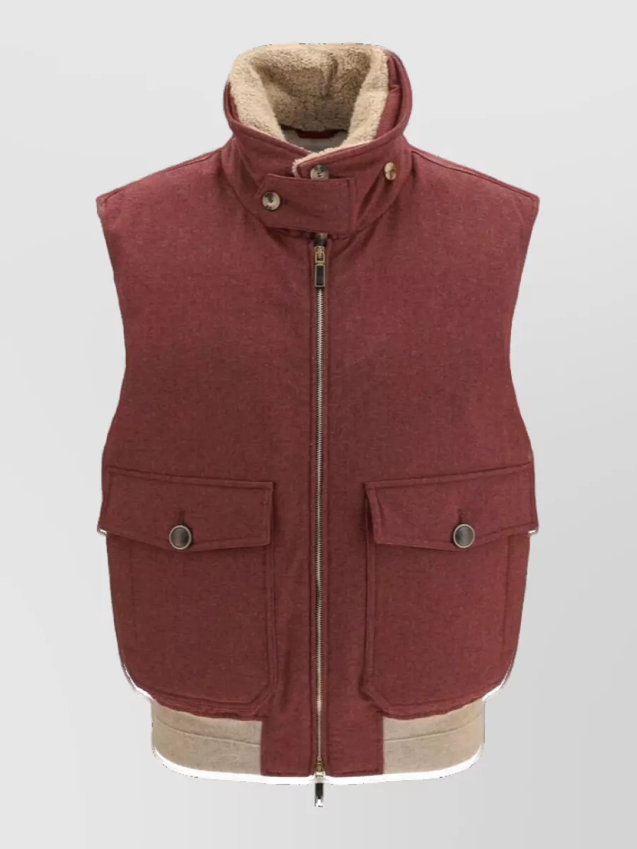 Brunello Cucinelli wool sleeveless padded coat