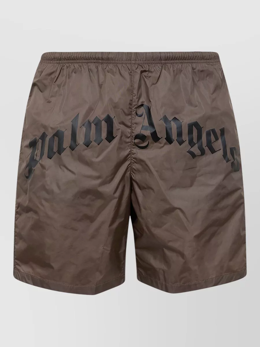 Palm Angels Logo-Print Swim Shorts