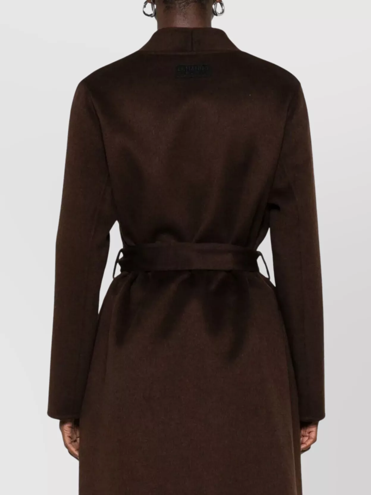 Ermanno Firenze Belted Long Sleeve Coat Side Pockets