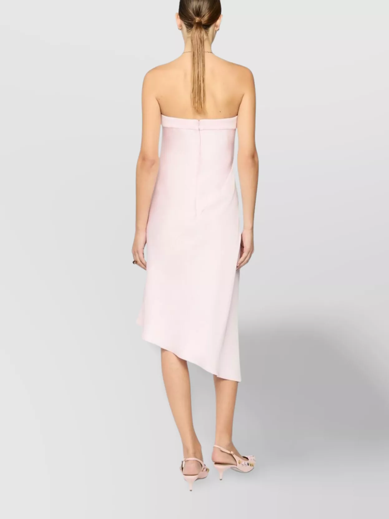 GENNY KNEE LENGTH DRESS ASYMMETRIC HEM 