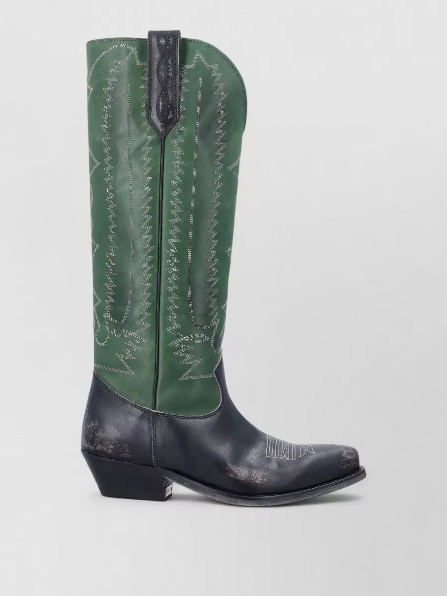 Golden Goose Leather Embroidered High Boots