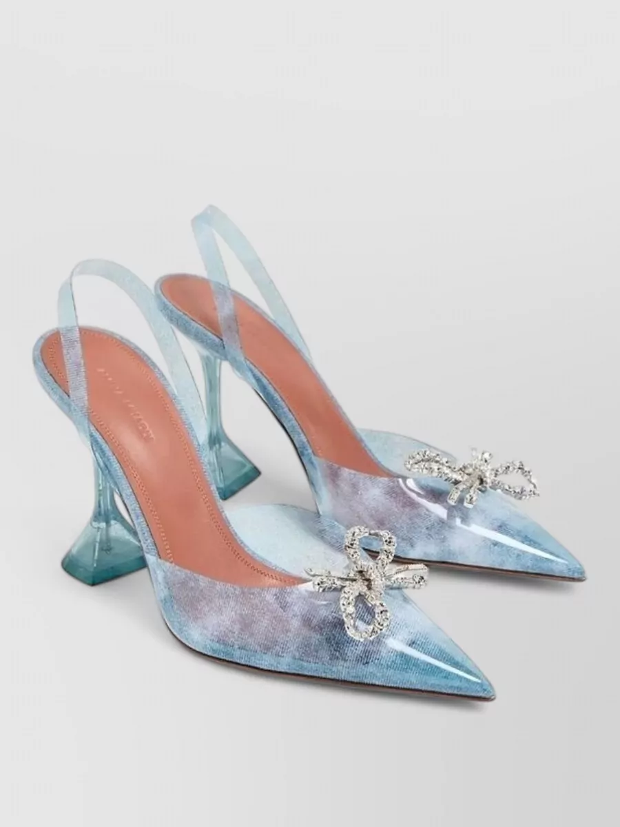 Amina Muaddi plexiglass high heel sandals