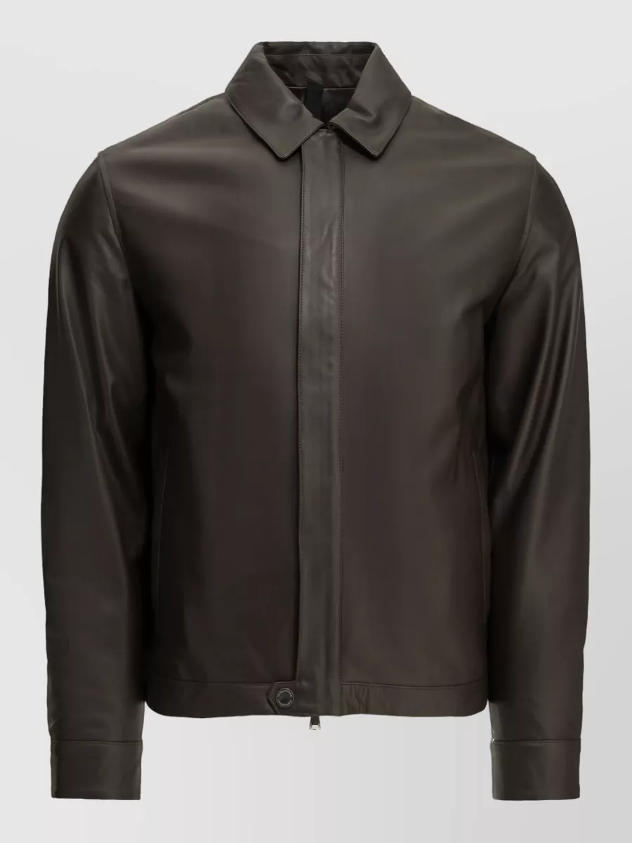 Tagliatore lamb leather single breasted coat