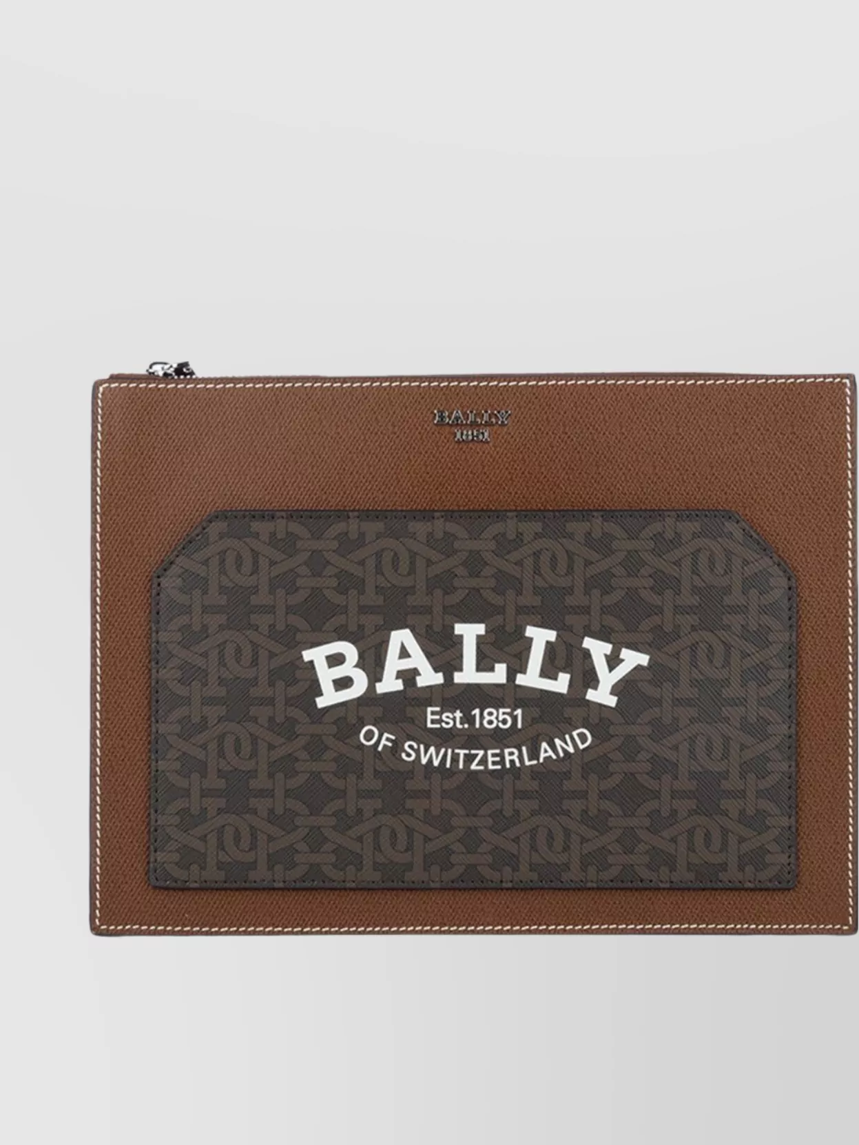 Bally Stitched Contrast Dual-Tone Rectangular Clutch Bags