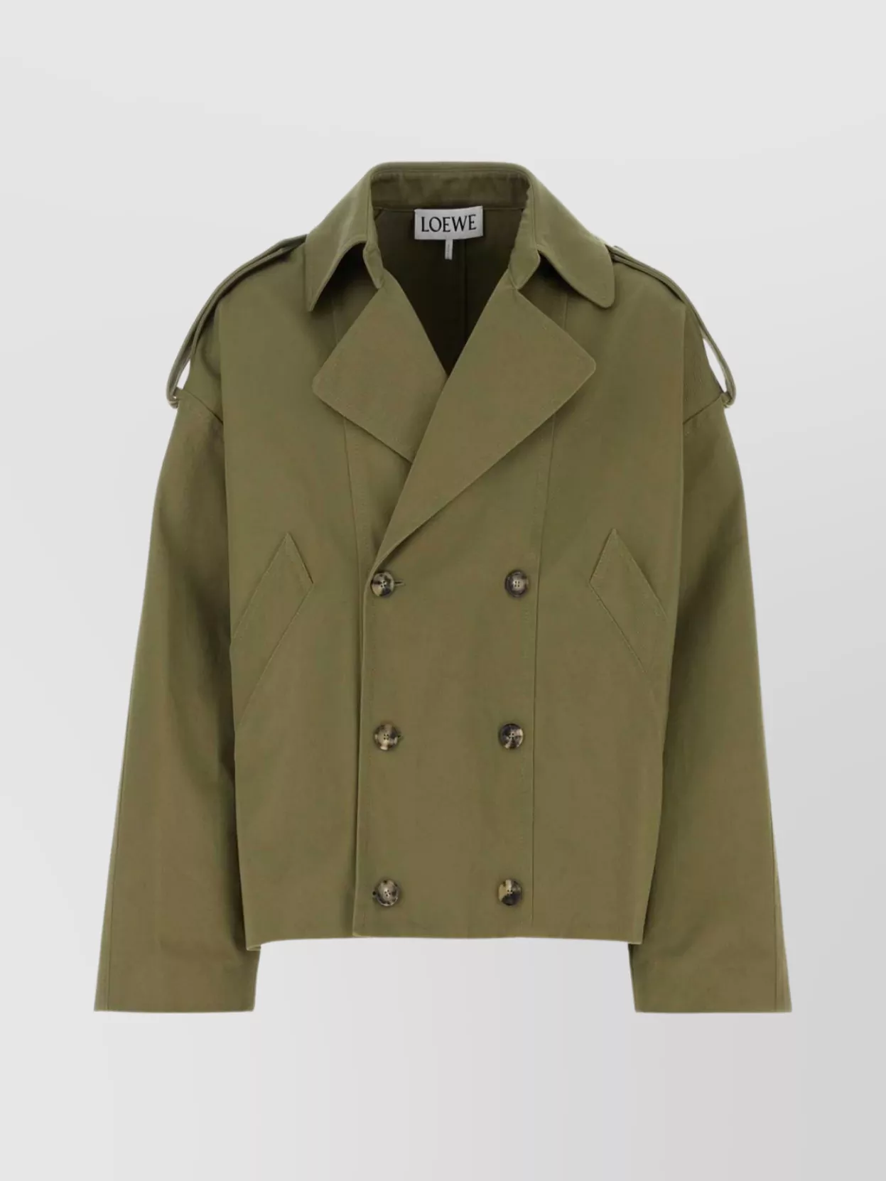 Shop Loewe Cropped Silhouette Cotton Trench Coat