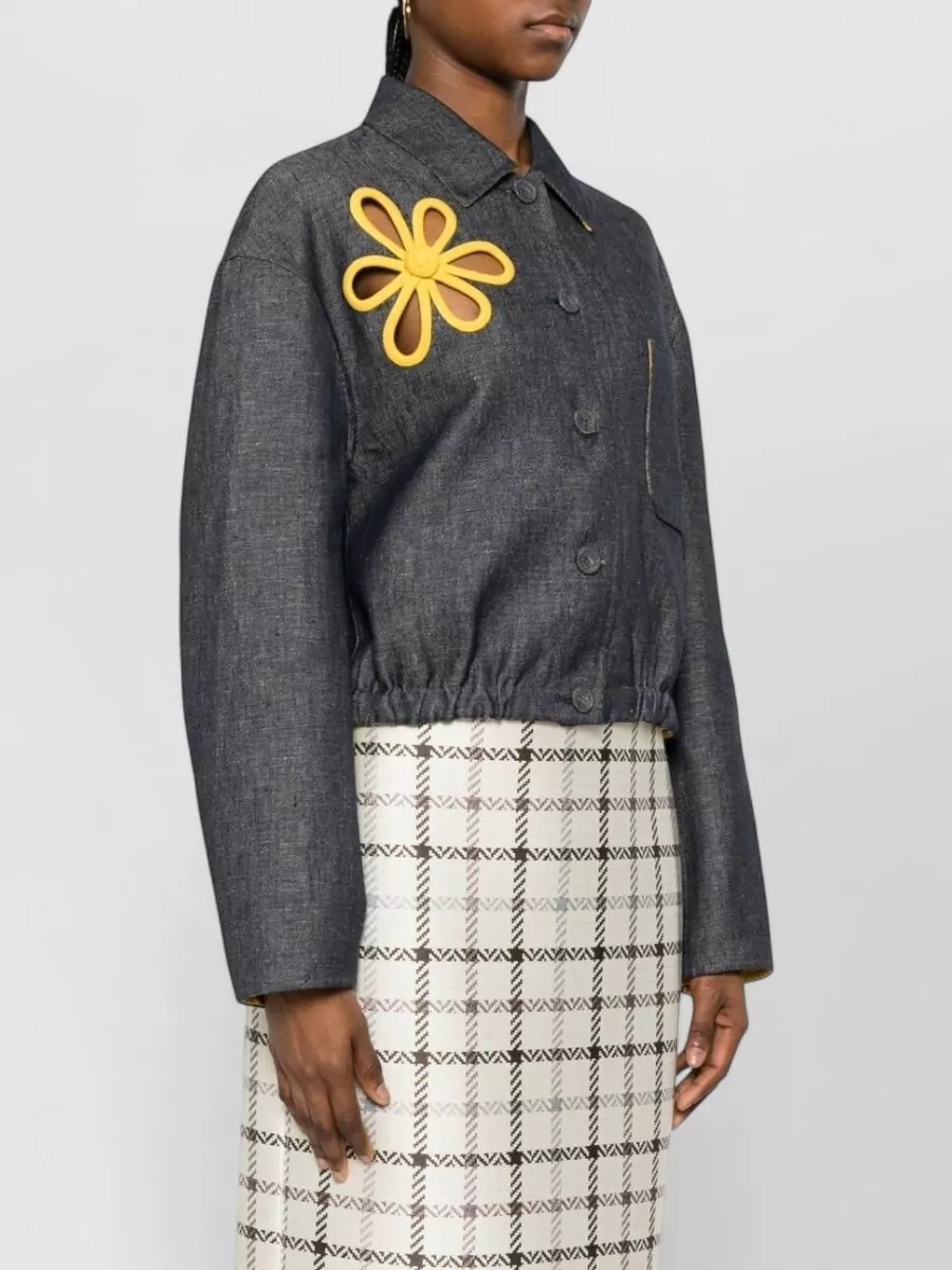 Fendi Embroidered Denim Single-Breasted Coat