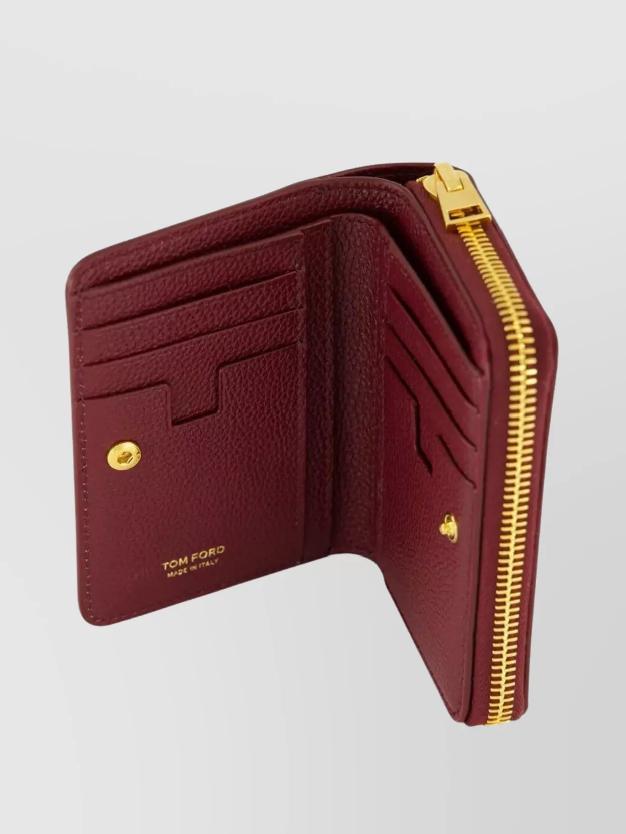 Tom Ford Mini Calfskin Wallet Gold-Tone Hardware