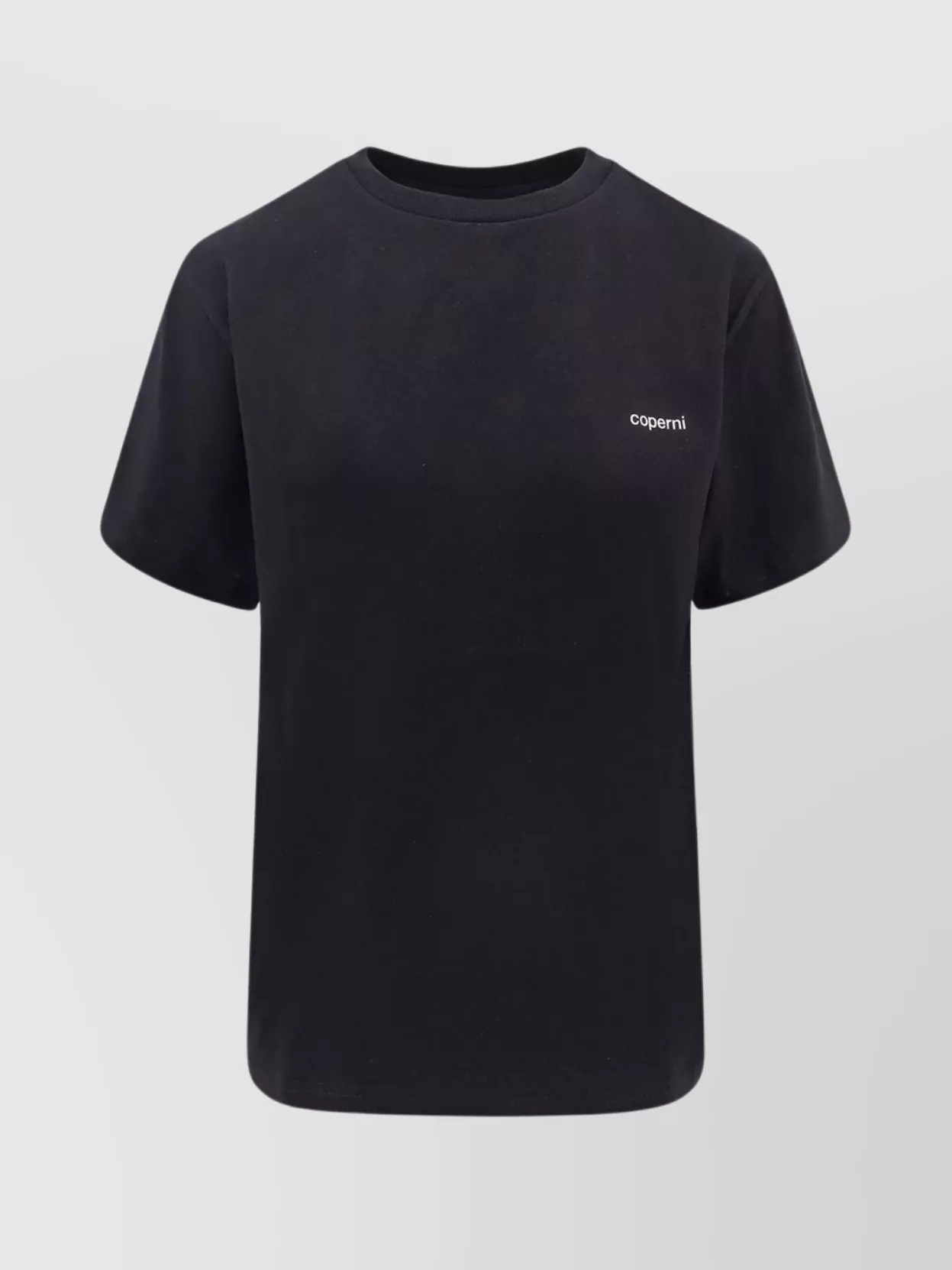 Coperni Ribbed Crew Neck Short Sleeve T-shirt In Black