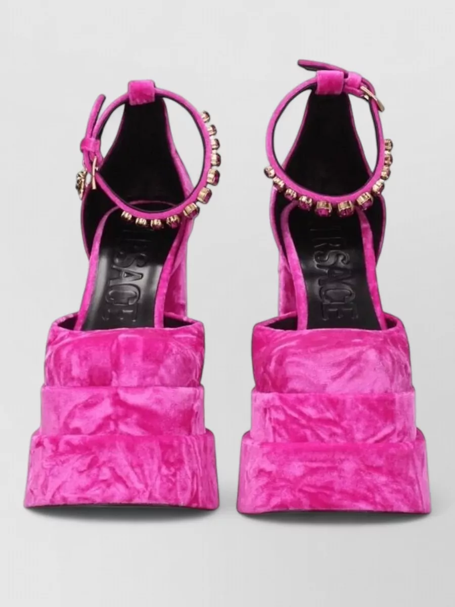 Versace Velvet Platform Sandals