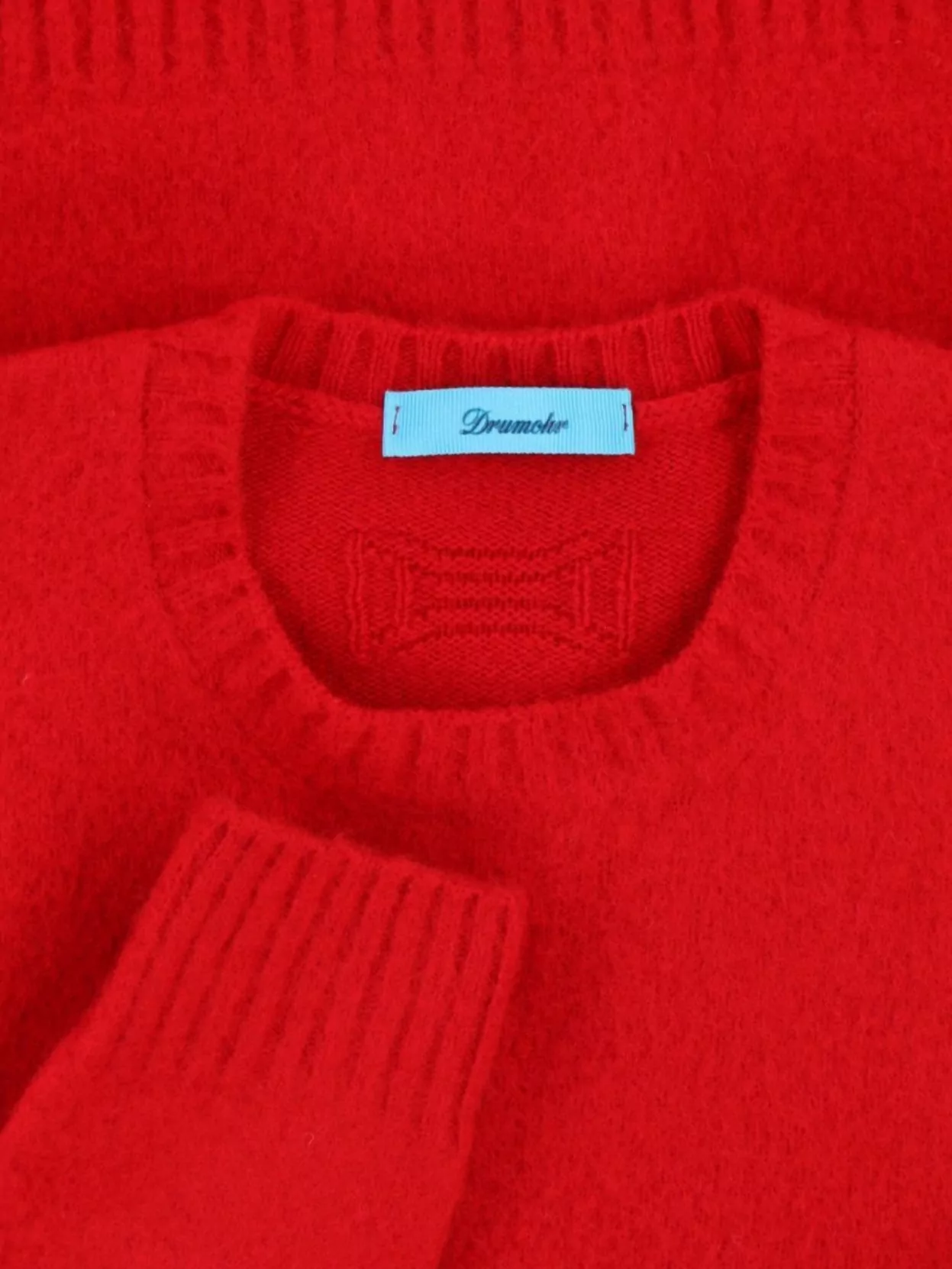 Drumohr Timeless Crewneck Sweater With Ribbed Details In Red