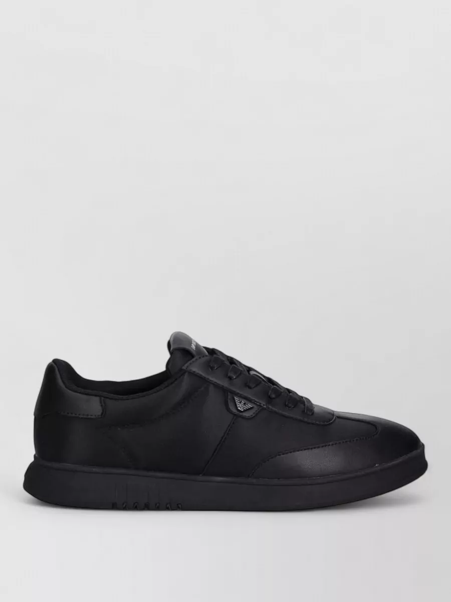 Emporio Armani Leather Panelled Low-Top Sneakers