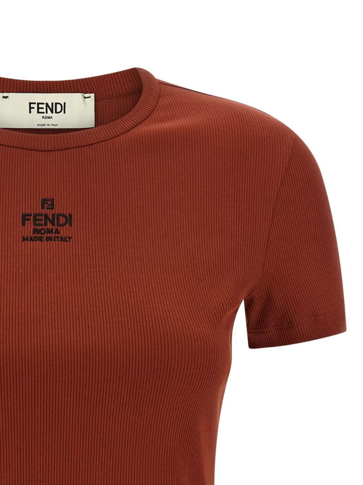 Fendi Embroidered Logo Short Sleeve Top
