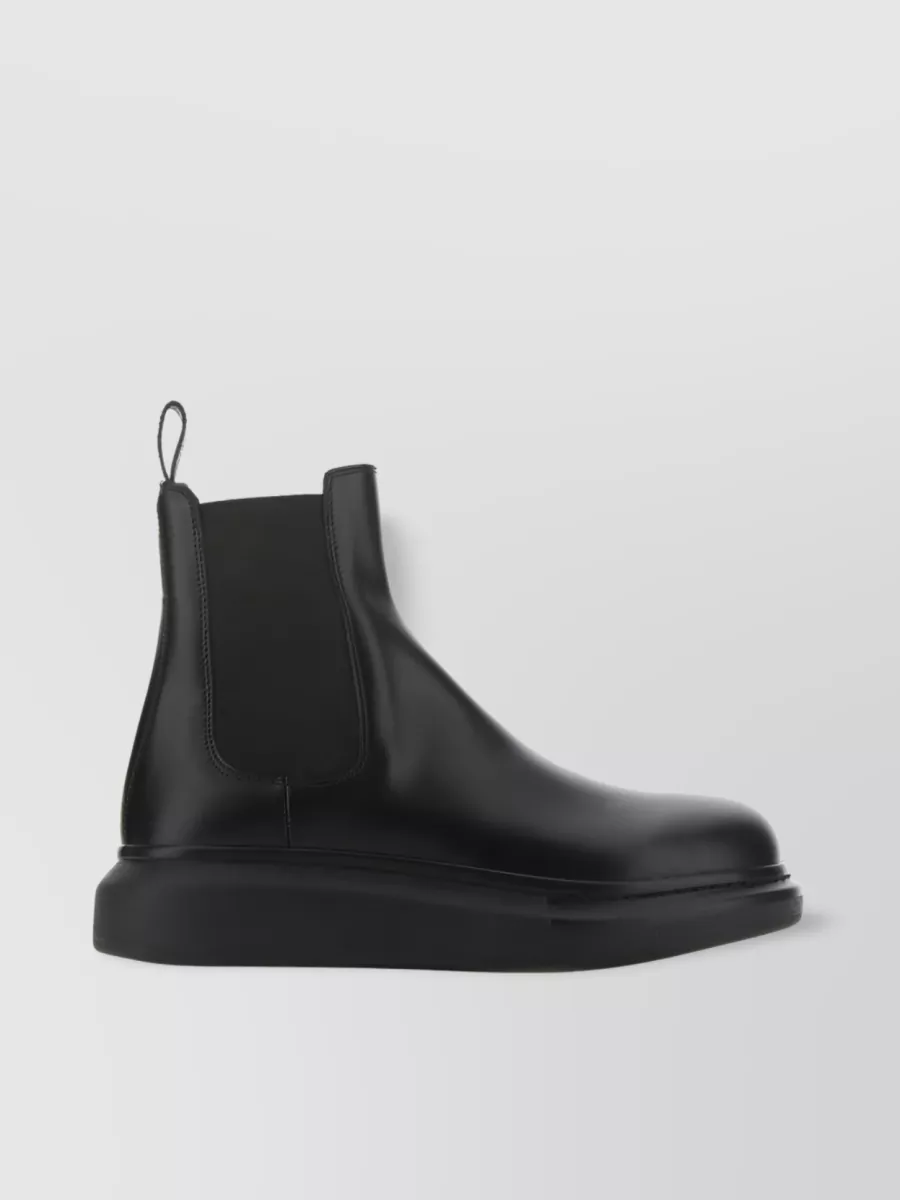 Shop Alexander Mcqueen Stylish Stomping Platform Ankle Boots In Black