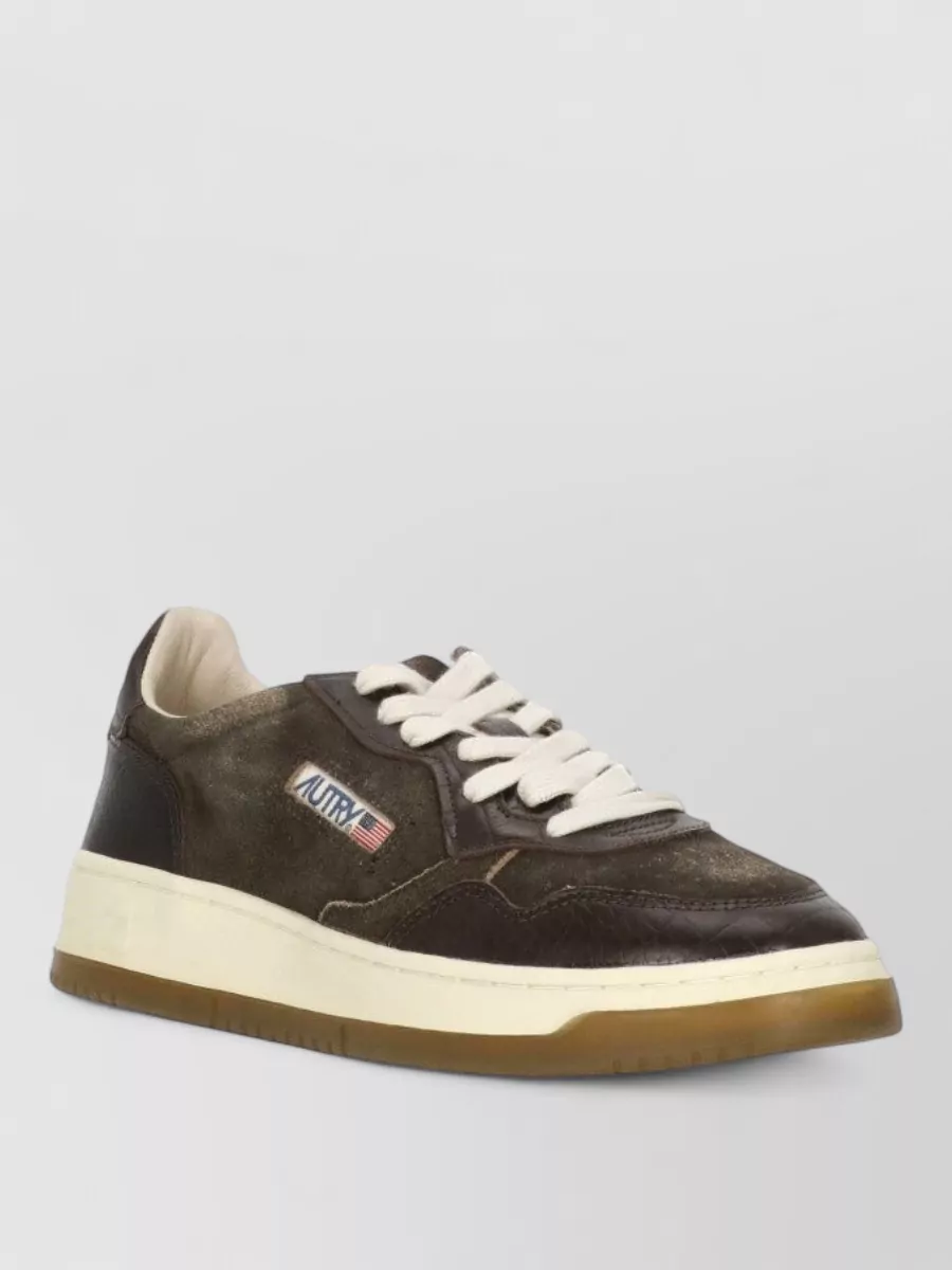 Autry suede leather low top lace-up sneakers